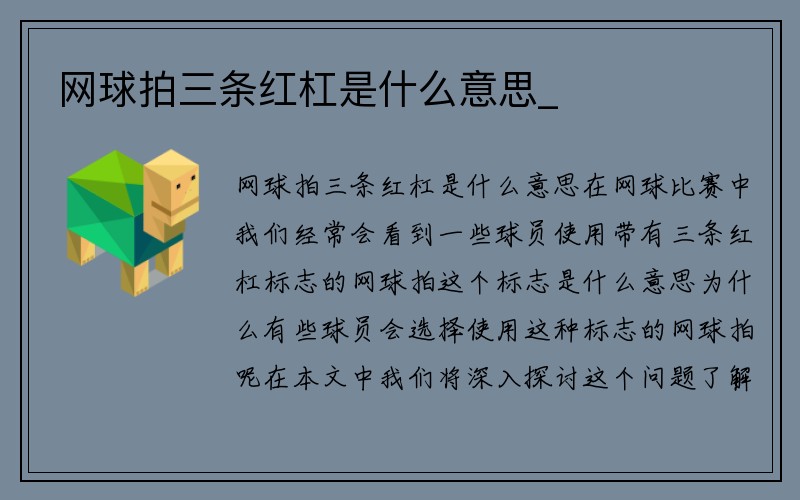 网球拍三条红杠是什么意思_