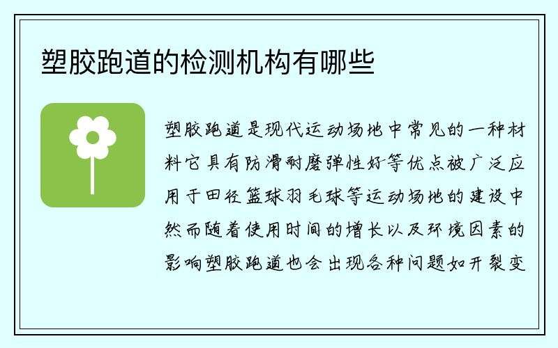 塑胶跑道的检测机构有哪些