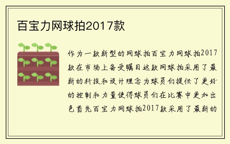 百宝力网球拍2017款